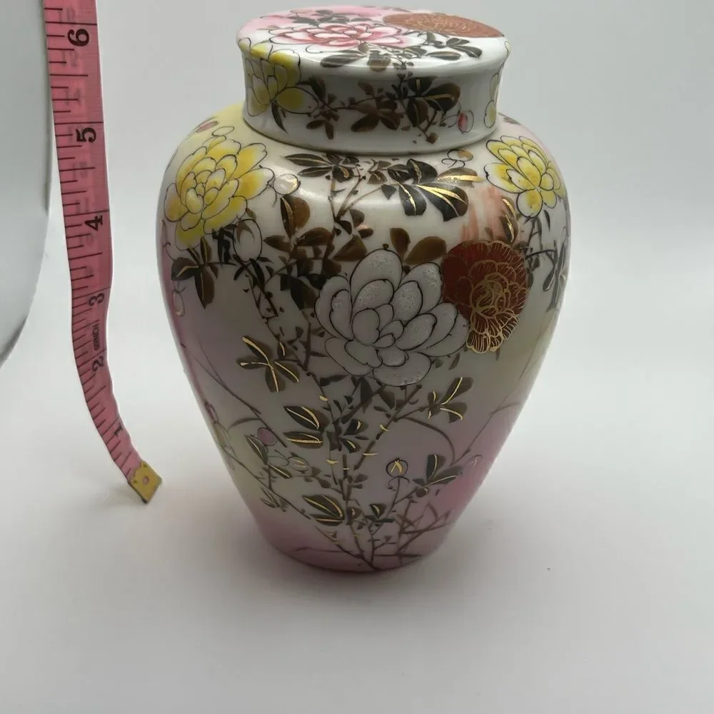 Vintage Handpainted Ginger Jar Floral
